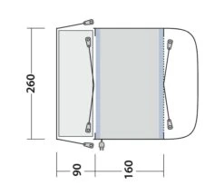 Outwell Newburg 160 Air Drive Away Awning -Outdoor Camping Store 111170 newburg 160 air drawing floorplan3