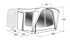 Outwell Newburg 160 Air Drive Away Awning -Outdoor Camping Store 111170 newburg 160 air drawing perspective2
