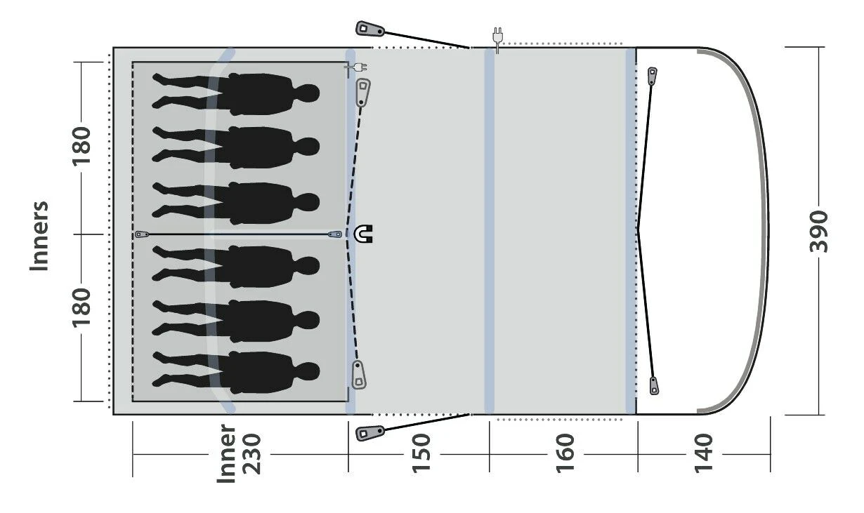 Outwell Hayward Lake 6ATC Tent (2023) Outwell Hayward Lake 6ATC Tent (2023) -Outdoor Camping Store 111197 hayward lake 6atc drawing floorplan3