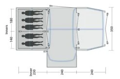 Outwell Mountain Lake 5ATC Tent (2022) -Outdoor Camping Store 111198 mountain lake 5atc drawing floorplan3