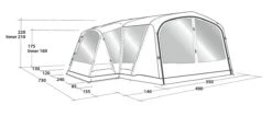 Outwell Mountain Lake 5ATC Tent (2022) -Outdoor Camping Store 111198 mountain lake 5atc drawing perspective2