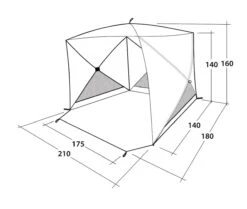 Outwell Beach Shelter Compton (2023) -Outdoor Camping Store 111230 beach shelter compton drawing perspective2