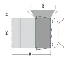 Outwell Blossburg 380 Air Drive Away Awning -Outdoor Camping Store 111242 blossburg 380 air drawing floorplan3