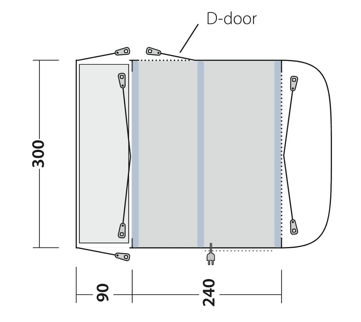 Outwell Newburg 240 Air Low Drive Away Awning Outwell Newburg 240 Air Low Drive Away Awning -Outdoor Camping Store 111245 newburg 240 air drawing floorplan3