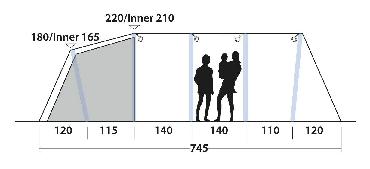 Outwell Queensdale 8PA Tent (2023) Outwell Queensdale 8PA Tent (2023) -Outdoor Camping Store 111270 queensdale 8pa drawing other4