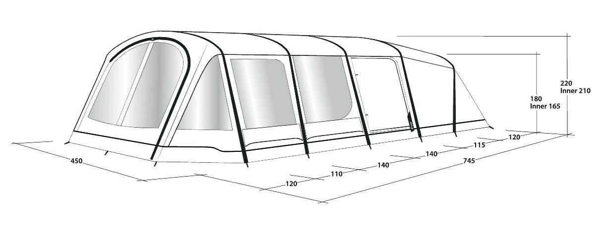 Outwell Queensdale 8PA Tent (2023) Outwell Queensdale 8PA Tent (2023) -Outdoor Camping Store 111270 queensdale 8pa drawing perspective2