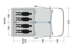 Outwell Springville 4SA Tent (2023) -Outdoor Camping Store 111275 springville 4sa drawing floorplan3