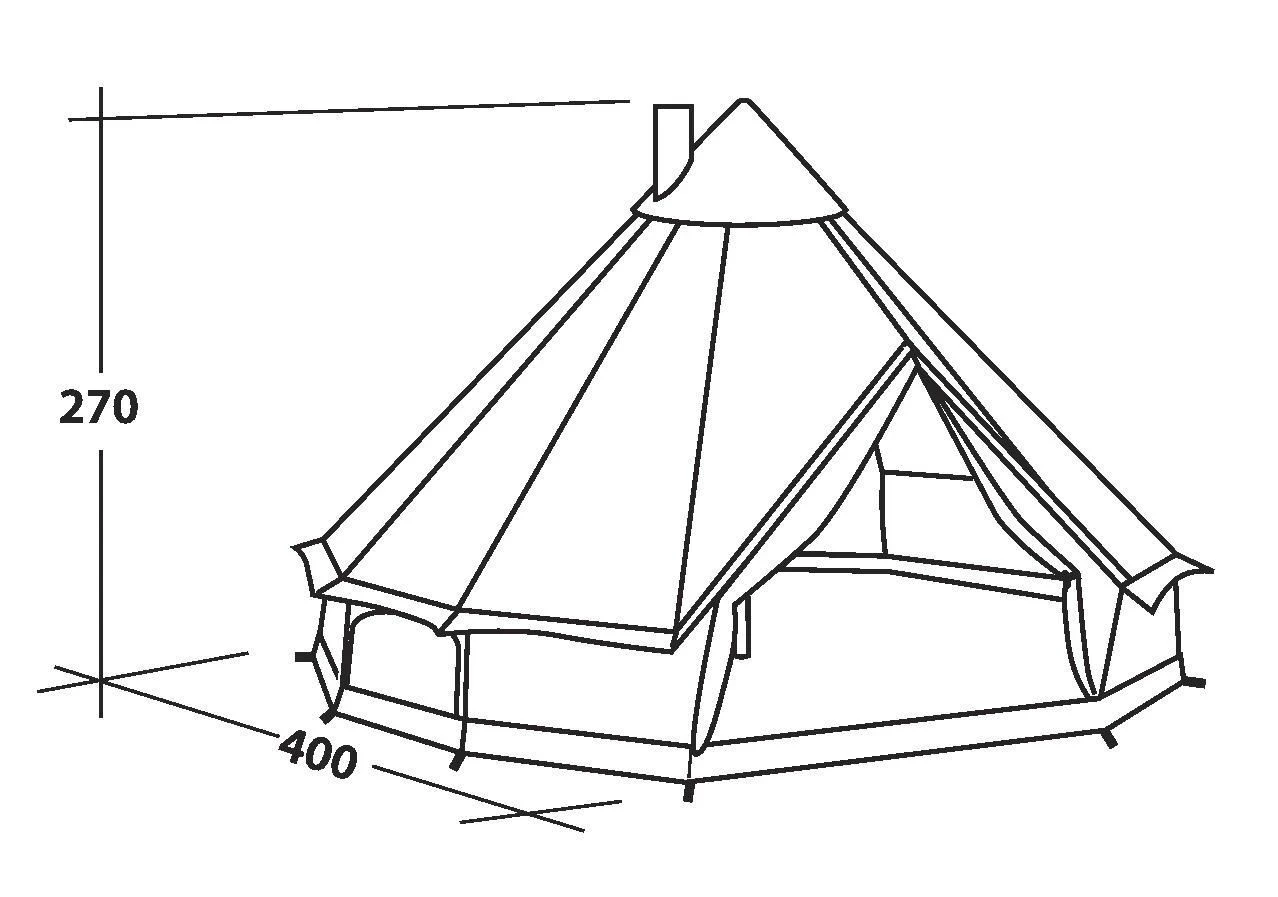 Robens Klondike Tipi Tent (2023) Robens Klondike Tipi Tent (2023) -Outdoor Camping Store 130083 klondike drawing perspective 374