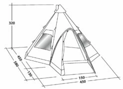 Robens Kiowa Tipi Tent (2023) -Outdoor Camping Store 130111 kiowa drawing perspective 1834