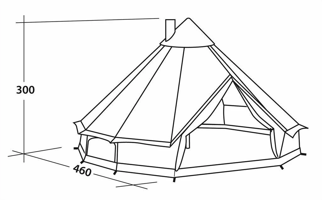 Robens Klondike Grande Tipi Tent (2023) Robens Klondike Grande Tipi Tent (2023) -Outdoor Camping Store 130174 klondike grande drawing perspective 2