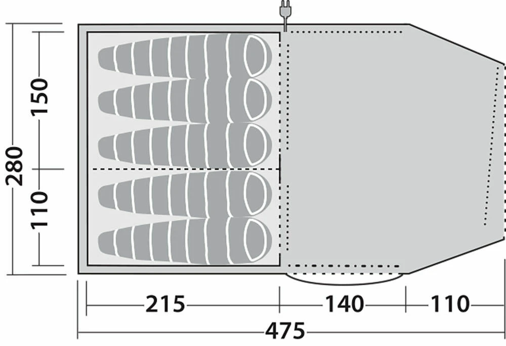 Robens Double Dreamer 5 Tent (2023) Robens Double Dreamer 5 Tent (2023) -Outdoor Camping Store 130279 double dreamer 5 drawing floorplan3