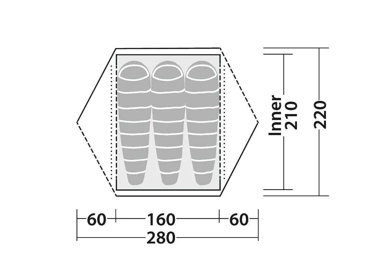 Robens Boulder 3 Tent (2023) Robens Boulder 3 Tent (2023) -Outdoor Camping Store 130290 boulder 3 drawing floorplan3