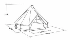 Robens Klondike S Tipi Tent (2022) -Outdoor Camping Store 130307 klondike s drawing perspective26