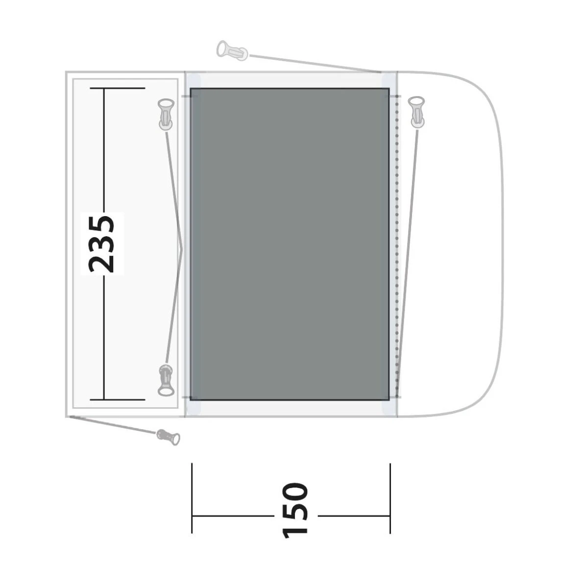 Outwell Newburg 160 Flat Woven Carpet Outwell Newburg 160 Flat Woven Carpet -Outdoor Camping Store 170864 flat woven carpet newburg 160 drawing floorplan2