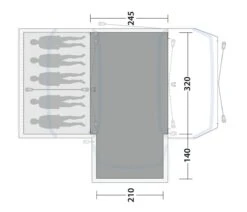 Outwell Oakdale 5PA Flat Woven Carpet -Outdoor Camping Store 170892 flat woven carpet oakdale 5pa drawing floorplan2
