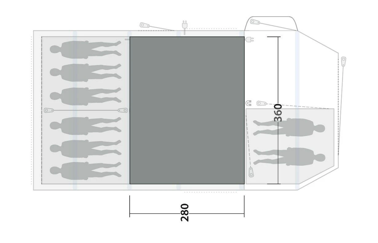 Outwell Knightdale 8PA Flat Woven Carpet Outwell Knightdale 8PA Flat Woven Carpet -Outdoor Camping Store 170894 flat woven carpet knightdale 8pa drawing floorplan2