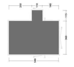 Outwell Montana 6PE Footprint Groundsheet -Outdoor Camping Store 170934 footprint montana 6pe drawing floorplan2