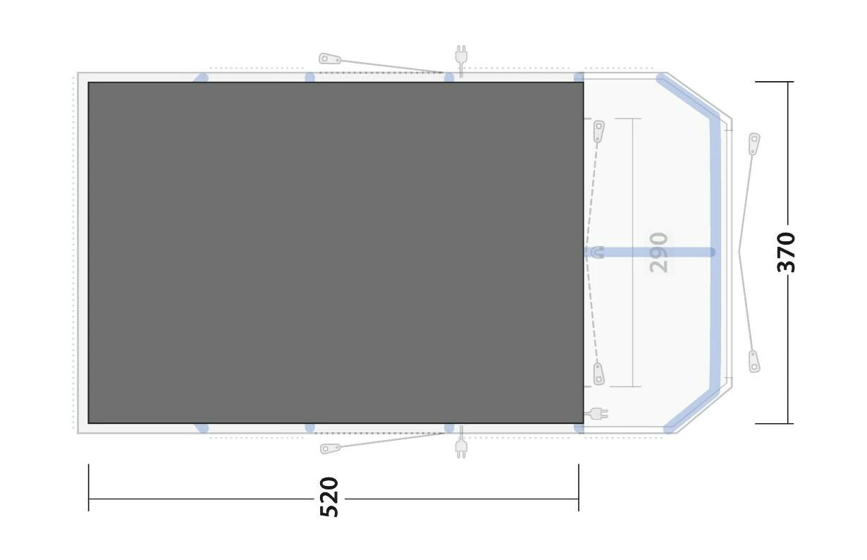 Outwell Forestville 6SA Footprint Groundsheet Outwell Forestville 6SA Footprint Groundsheet -Outdoor Camping Store 170965 footprint forestville 6sa drawing floorplan2