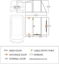 Vango Airbeam Vango Kela Air TC Low Awning (2023) -Outdoor Camping Store 2021 vango floorplan kela air tc 1
