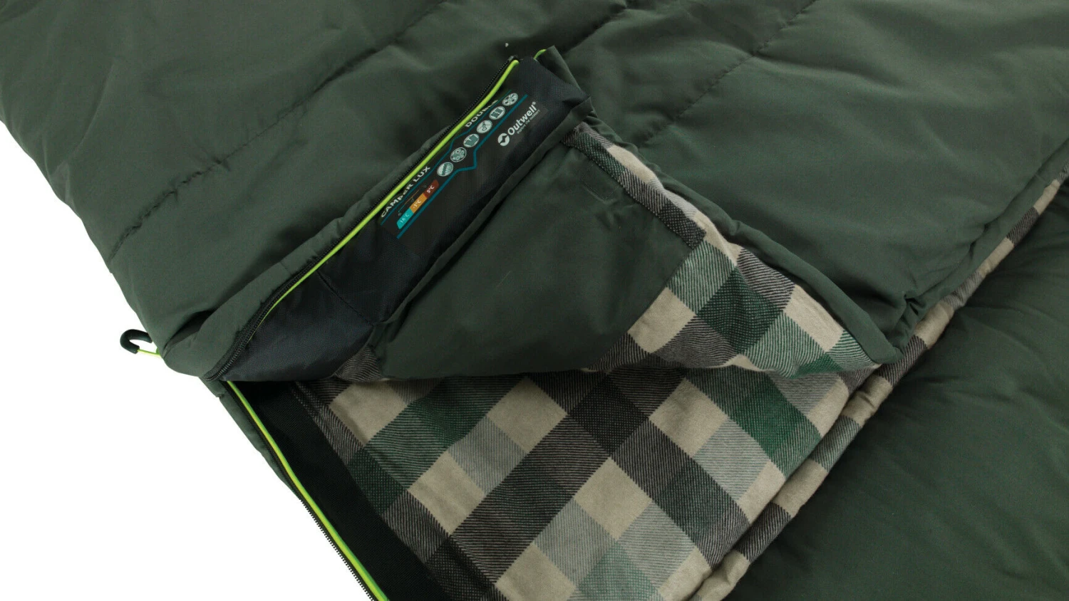 Outwell Camper Lux Double Sleeping Bag - Forest Green (2023) Outwell Camper Lux Double Sleeping Bag - Forest Green (2023) -Outdoor Camping Store