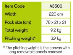 Quest Falcon 220 Poled Porch Caravan Awning (2022) -Outdoor Camping Store a3500 10 midsize