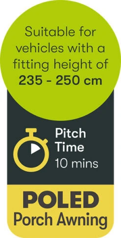 Quest Falcon 260 Poled Porch Caravan Awning (2022) -Outdoor Camping Store a3501 9 midsize