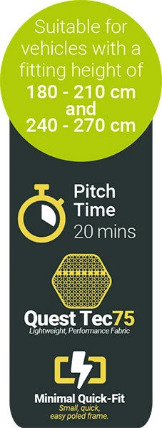 Quest Falcon 300 Poled Drive Away Awning Low (2022) Quest Falcon 300 Poled Drive Away Awning Low (2022) -Outdoor Camping Store a3507 9 midsize