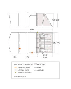 Vango Airbeam Vango Aether Air 450XL Tent (2022) -Outdoor Camping Store aether air 450xl floorplan low