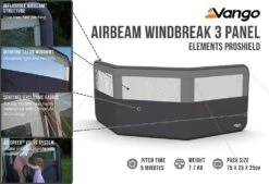 Vango Airbeam Windbreak 3 Panel (Elements Proshield) -Outdoor Camping Store airbeam windbreak 3 panel elements proshield high res