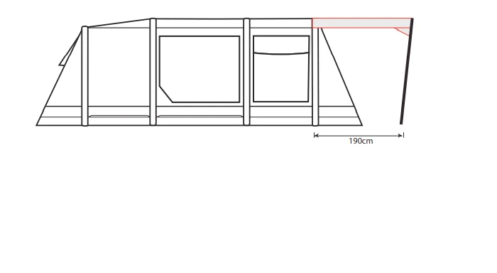Outdoor Revolution Airedale 5.0s Front Sun Canopy Outdoor Revolution Airedale 5.0s Front Sun Canopy -Outdoor Camping Store airedale 5s sun canopy drawing 1