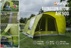 Vango Airbeam Vango Avington Flow Air 500 Tent (2022) -Outdoor Camping Store avington flow air 500 low res