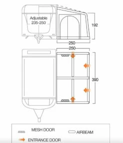 Vango Airbeam Vango Balletto Air 390 Elements Shield Caravan Awning (2023) -Outdoor Camping Store balletto 390 floor