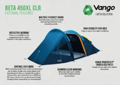 Vango Beta 450xl CLR Tent (2023) -Outdoor Camping Store beta 450xl clr lr