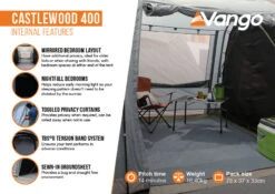 Vango Castlewood 400 Poled Tent Package (2023) -Outdoor Camping Store castlewood 400 infographic2