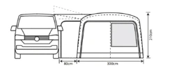 Outdoor Revolution Cayman Combo Air Mid Driveaway Awning (210-255cm) -Outdoor Camping Store cayman combo 2