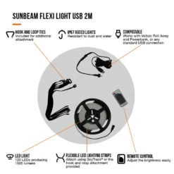 Vango Sunbeam Flexi Light 2m (USB) -Outdoor Camping Store family essentials infographicscall outs5