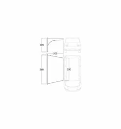 Vango AirBeam Sky Canopy 2.5m -Outdoor Camping Store floorplan 25 2