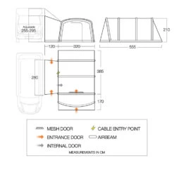 Vango Airbeam Vango Galli CC Air Tall Awning (2023) -Outdoor Camping Store floorplan cc tall