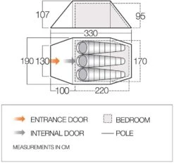 Vango Scafell 300 Tent (2022) -Outdoor Camping Store floorplan scafell 300