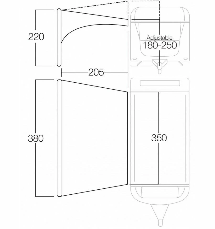 Vango AirBeam Sky Canopy 3.5m Vango AirBeam Sky Canopy 3.5m -Outdoor Camping Store floorplan35 2