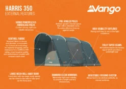 Vango Harris 350 Poled Tent (2023) -Outdoor Camping Store harris 350 infographic