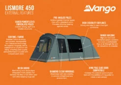 Vango Lismore 450 Poled Tent Package (2023) -Outdoor Camping Store lismore 450 infographic