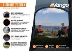 Vango Lismore 700DLX Poled Tent Package (2023) -Outdoor Camping Store lismore 700dlx infographic2
