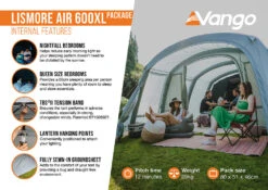 Vango Airbeam Vango Lismore Air 600XL Tent Package (2023) -Outdoor Camping Store lismore air 600xl package2 1