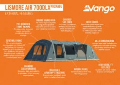 Vango Airbeam Vango Lismore Air 700DLX Tent Package (2023) 5 Vango Airbeam Vango Lismore Air 700DLX Tent Package (2023) -Outdoor Camping Store lismore air 700dlx package