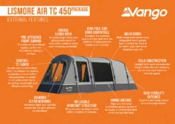 Vango Airbeam Vango Lismore Air TC 450 Tent Package (2023) -Outdoor Camping Store lismore air tc 450 package