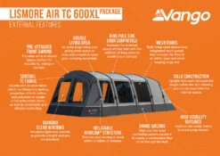 Vango Airbeam Vango Lismore Air TC 600XL Tent Package (2023) -Outdoor Camping Store lismore air tc 600xl package