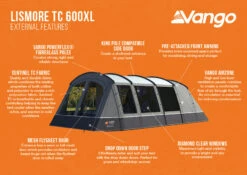 Vango Lismore TC 600XL Poled Tent Package (2023) 4 Vango Lismore TC 600XL Poled Tent Package (2023) -Outdoor Camping Store lismore tc 600xl infographic