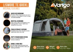 Vango Lismore TC 600XL Poled Tent Package (2023) 5 Vango Lismore TC 600XL Poled Tent Package (2023) -Outdoor Camping Store lismore tc 600xl infographic2