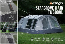 Vango Airbeam Vango Stargrove II TC 600XL Air Tent (2022) -Outdoor Camping Store stargrove ii air tc 600xl low res2